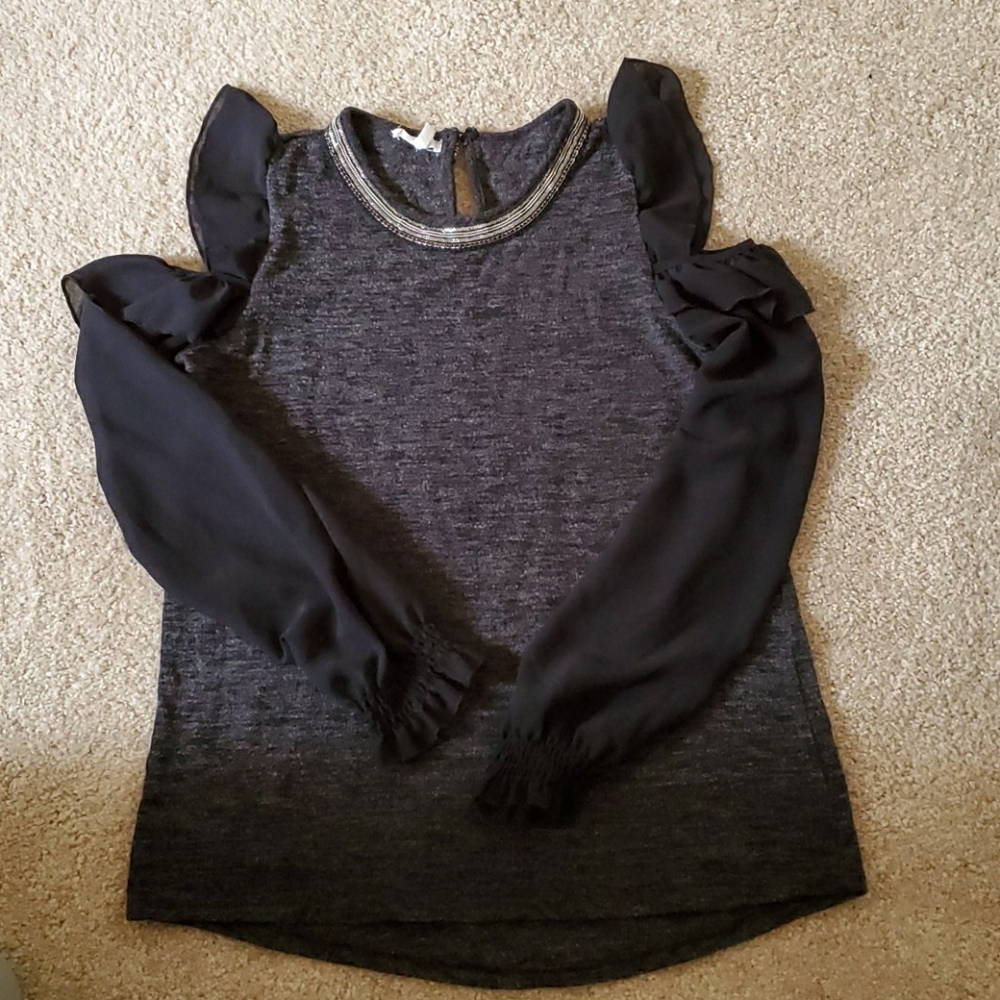 Size L Gray Off the Shoulder Fashion Sweater